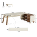Axyaa 78.7" Executive L-Shaped Desk with Storage Shelves and 55" Cabinet