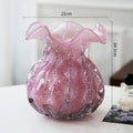 Axyaa Pink Glass Vase Bud Shape Table Decoration Floral Arrangement Aesthetic Décor