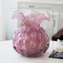 Axyaa Pink Glass Vase Bud Shape Table Decoration Floral Arrangement Aesthetic Décor