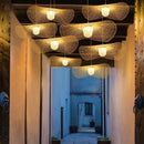 Axyaa Bamboo Weave Pendant Lamp: Creative Chinese Art Chandelier for Home, Restaurant, or Staircase