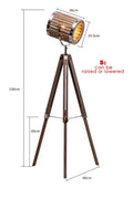 Axyaa Wooden Tripod Floor Lamp - Industrial Vintage Style for Home, Study, Bar, Hotel