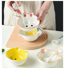 Axyaa Kids Bowl: Ceramic Underglaze Color, Cute Cartoon Shape, Baby Food Cute Bowl