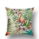 Axyaa Flamingo Print Linen Pillowcase 45*45cm
