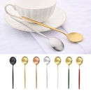 Axyaa Matte Stainless Steel Teaspoon Set for Dessert, Coffee, Ice Cream - 6 Pcs