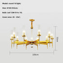 Axyaa Gold Metal Glass Pendant Light with LED, Chain Hanging Lamp for Modern Living Room