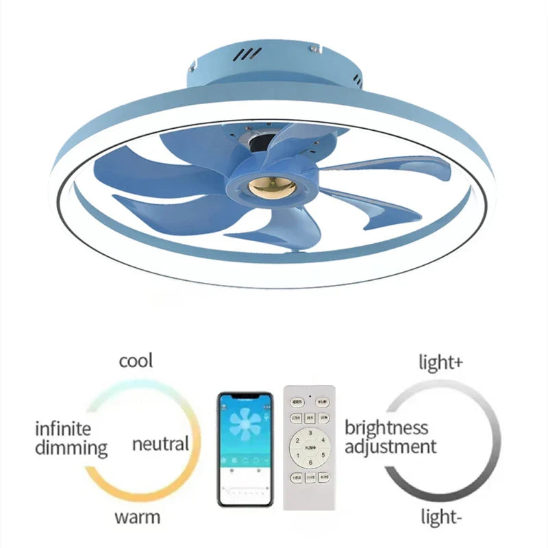 Axyaa Smart LED Ceiling Fan Light Remote Control/APP Dining Room Bedroom Chandelier