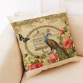 Axyaa Retro Flower Bird Linen Pillowcase Car Seat Cushion Cover Living Room Sofa