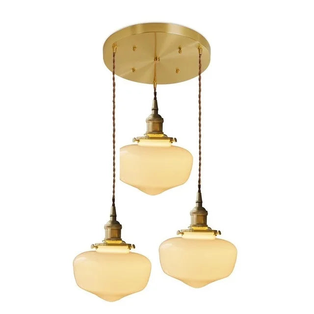 Axyaa White Glass LED Pendant Lamp Nordic Modern Hanglamp for Home, Bathroom, Bedroom