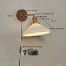 Axyaa Nordic Walnut LED Wall Sconce Bedroom Living Room Modern Wandlamp