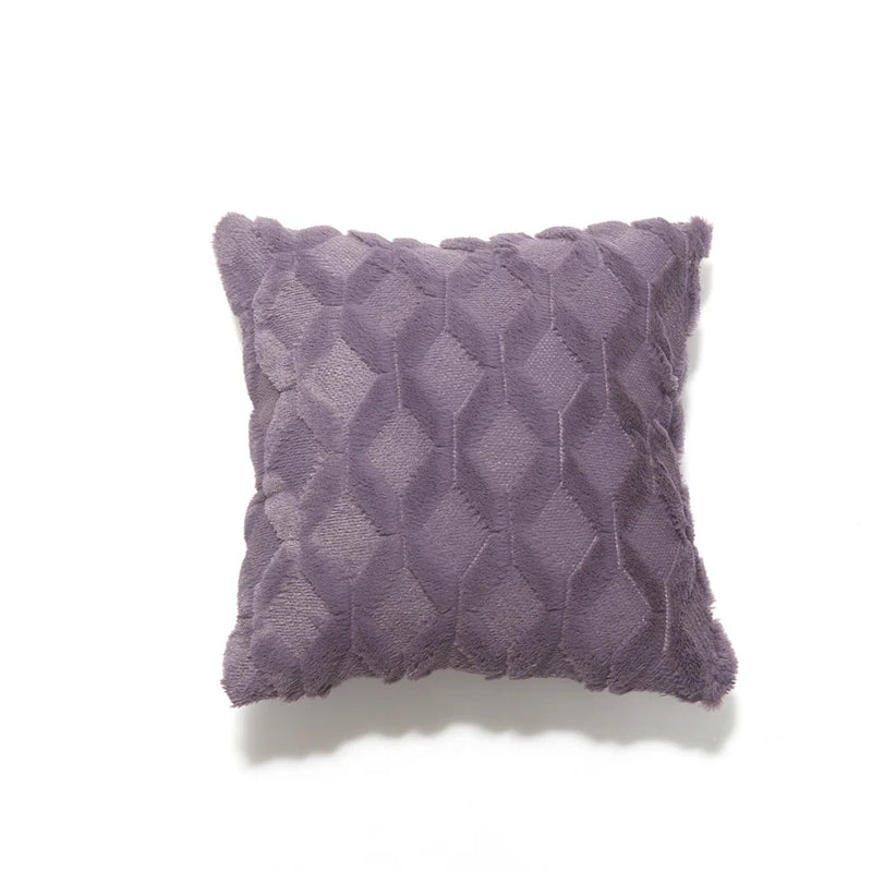 Geometric Plush Pillow Cover for Sofa, Nordic Home Decor by Axyaa