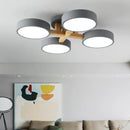 Axyaa Nordic Macaron Chandelier Modern Wood Art LED Ceiling Lamp