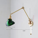Axyaa Ceramic Copper LED Wall Lamp with Adjustable Long Arm Swing