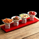 Axyaa Chinese Ceramic Bowl Set with Four Grids for Creative Hotel Dining