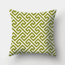 Axyaa Army Green Geometry Print Cushion Cover - Sofa Decor Pillowcase
