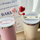 Axyaa Bear Straw Cover Caps: Cute Hearts 10mm Silicone Toppers for Tumblers