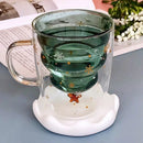 Axyaa Double Layer Christmas Star Wish Glass Mug with Lid