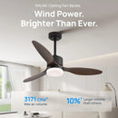 Axyaa Modern Simplicity Ceiling Fan with Lights, Remote Control, Strong Winds, LED - Living Room