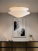 French Cream Ceiling Light Fixture - Axyaa Fabric Lamp for Living Room Bedroom