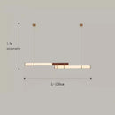 Axyaa Retro Wood Grain Long Strip Chandelier for Bar, Living Room, Office & More