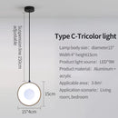 Axyaa Crystal LED Pendant Lamp: Minimalist Black Frame, Round Design