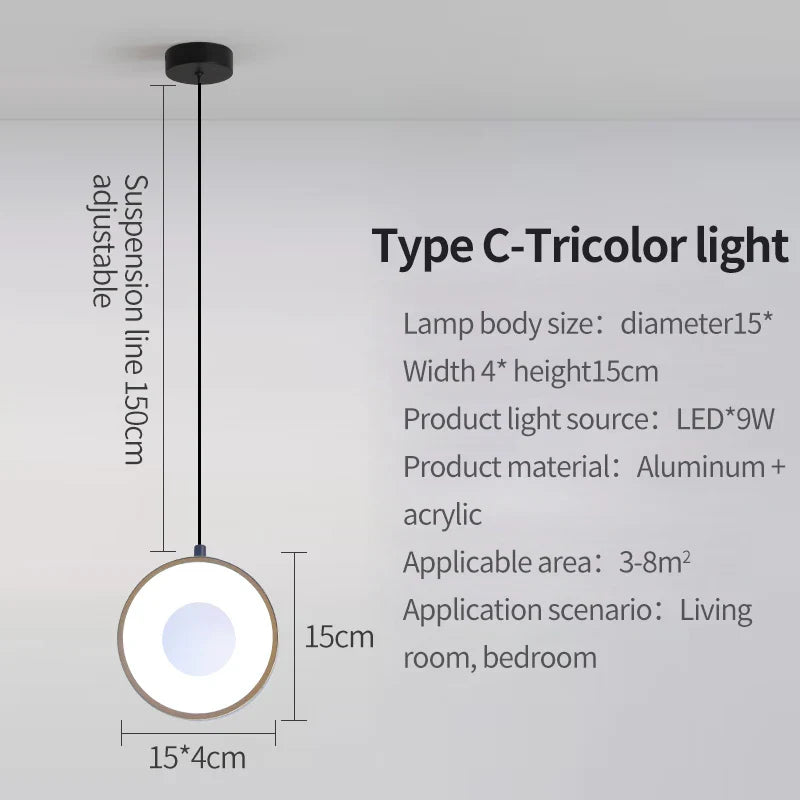 Axyaa Crystal Frame LED Pendant Light - Stylish Minimalist Lighting for Home