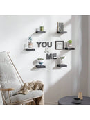 Axyaa Black Floating Wall Shelf Small Shelves with Mounting Brackets for Home Decor