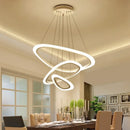 Axyaa Modern Acrylic Dining Pendant Chandelier LED Circle Rings Ceiling Light