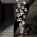Axyaa Crystal Chandelier Stair Pendant Living Room Interior Lighting
