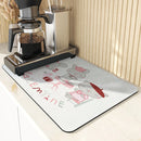 Axyaa Crabbit Lines Desk Drain Pad: Non-slip Heat Resistant Kitchen Mat