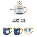 Axya 400ml Ceramic Coffee Mug with Bumpy Surface and Handgrip, Heat-resisting Breakfast Cup