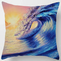 Axyaa Ocean Blue Wave Pattern Cushion Cover for Home Living Room Sofa