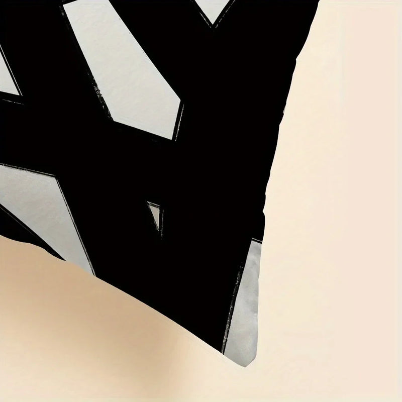 Axyaa Simple Black Line Printed Pillowcase for Living Room Sofa Chair, Home Decor