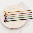 Axyaa Stainless Steel 2-in-1 Straw Spoon Set for Drinks & Coffee Cocktail Juice
