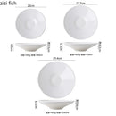 Axyaa Ceramic Tableware Set - White Salad Soup Pasta Dessert Plates