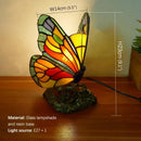 Axyaa Tiffany Butterfly Table Lamp Retro Luxe Stained Glass Desk Lamp