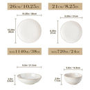 Axyaa Ceramic Dinnerware Set, Modern Relief Design, 12/16 Piece, for Dining Essentials
