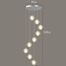 Axyaa Crystal Stair Chandelier: Modern LED Ceiling Lamp for Living Room