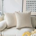 Axyaa Corduroy Throw Pillow Cover 45x45 for Sofa Bed Living Room Plush Cushion Case