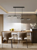 Axyaa Modern Black LED Chandeliers for Kitchen Dining Table, Stylish Hanging Lighting Fixtures