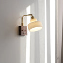 Axyaa Modern LED Wall Sconce White Glass Walnut Stair Light