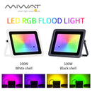 Axyaa RGB Led Flood Light 100W 50W 30W 20W IP68 Waterproof Outdoor Spotlight