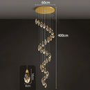 Axyaa Crystal Chandelier Stair Pendant Living Room Pendant Lights Interior Lighting