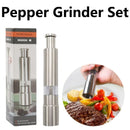 Axyaa Stainless Steel Thumb Press Salt Pepper Grinder for Barbecue Kitchen