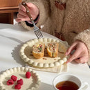 Axyaa Korean Pearl Ceramic Plates - Set of 6/8 inch Luxury Kitchen Tableware