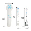 Axyaa Cat Paw Stainless Steel Cutlery Set with Storage Box