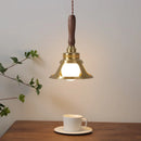 Axyaa Copper Walnut LED Pendant Lights: Modern Hanging Lamp for Hallway, Bedroom, Dining Room