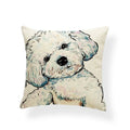 Axyaa Golden Retriever Linen Pillowcase: Decorative Square Cushion Cover