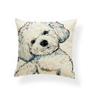 Axyaa Golden Retriever Linen Pillowcase: Decorative Square Cushion Cover