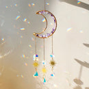 Axyaa Crystal Sun Catcher Prism Ball Moon Rainbow Wind Chimes Home Garden Decoration