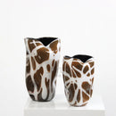 Glass Vase With Irregular Brown Stripes by Axyaa - Geometric Home Decor & Terrarium Accessory